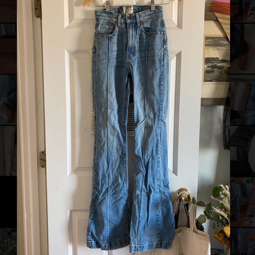 100% denim REVICE jeans sz 25 bell bottom style